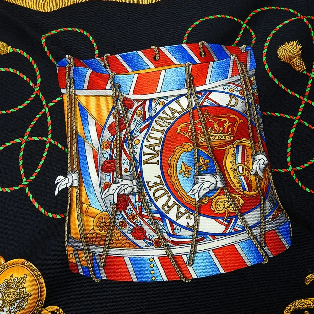 HERMES Authentic Black Silk Scarf - Picture 4 of 11